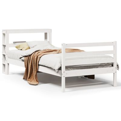 vidaXL Letto senza Materasso Bianco 90x200 cm Legno Massello di Pino