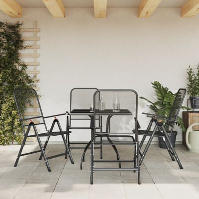 vidaXL Set da Pranzo da Giardino 5pz Antracite in Rete Metallica