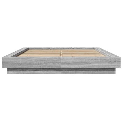 vidaXL Giroletto Luci LED Grigio Sonoma 140x190 cm Legno Multistrato