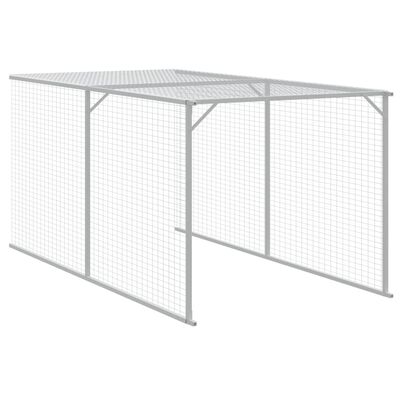 vidaXL Pollaio Area Corsa Grigio Chiaro 110x1221x110cm Acciaio Zincato