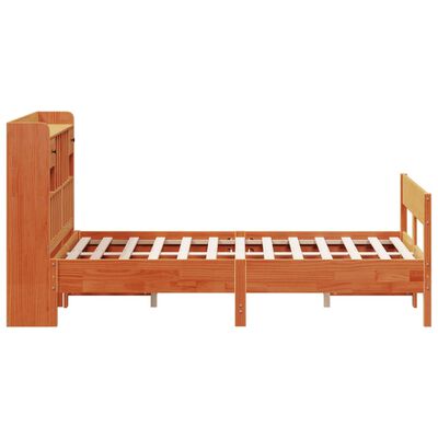 vidaXL Letto Libreria senza Materasso Marrone Cera 140x190 cm in Pino