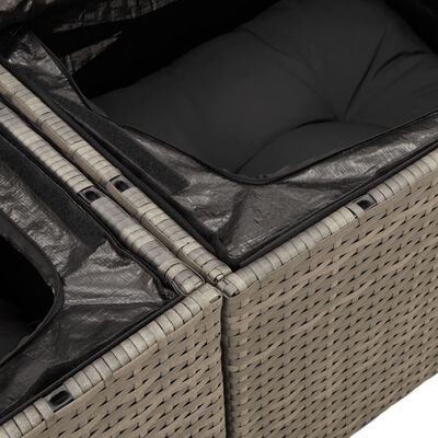 vidaXL Set Divani da Giardino 14pz con Cuscini in Polyrattan Grigio