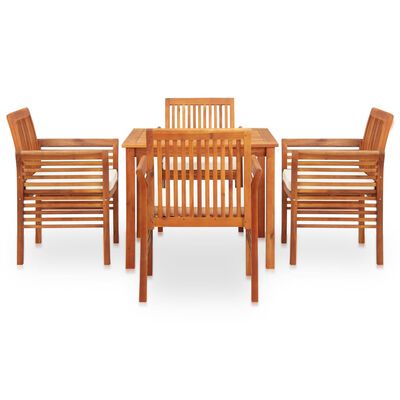 vidaXL Set da Pranzo da Giardino 5 pz con Cuscini Massello di Acacia