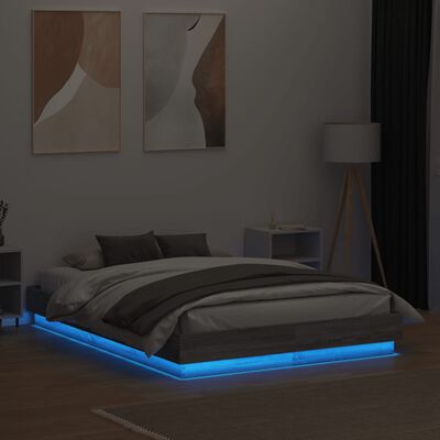 vidaXL Giroletto con Luci LED Grigio Sonoma 120x190 cm