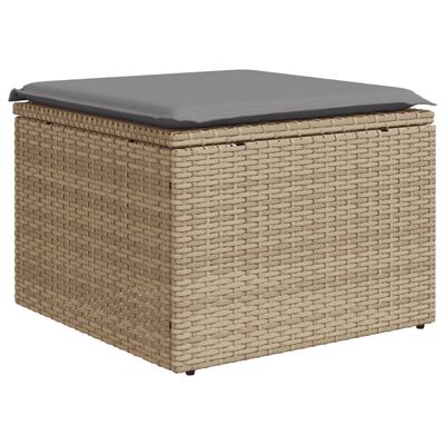 vidaXL Set Divano da Giardino 10 pz con Cuscini Beige Misto Polyrattan