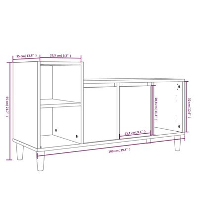 vidaXL Mobile Porta TV Bianco 100x35x55 cm in Legno Multistrato