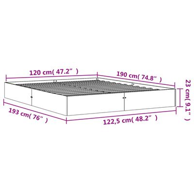 vidaXL Letto senza Materasso Marrone Cera 120x190 cm in Legno di Pino