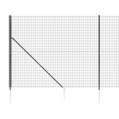 vidaXL Recinzione Metallica con Picchetti Ancoraggio Antracite 1,8x10m