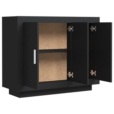 vidaXL Credenza Nera 92x35x75 cm in Legno Multistrato