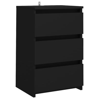 vidaXL Comodino Nero 40x35x62,5 cm in Legno Multistrato