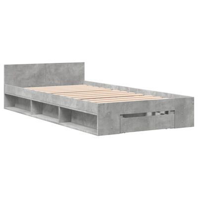 vidaXL Giroletto Cassetto Grigio Cemento 75x190 cm Legno Multistrato