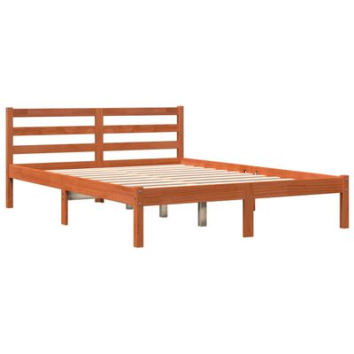 vidaXL Letto senza Materasso Marrone Cera 135x190 cm in Legno di Pino