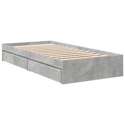 vidaXL Giroletto Cassetti Grigio Cemento 100x200 cm Legno Multistrato