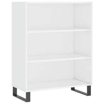 vidaXL Credenza Bianco Lucido 69,5x34x180 cm in Legno Multistrato