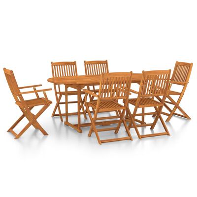 vidaXL Set da Pranzo da Giardino 7pz 180x90x75cm Legno Massello Acacia