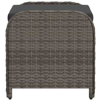 vidaXL Sgabello Giardino con Cuscino Grigio 58x46x46 cm in Polyrattan