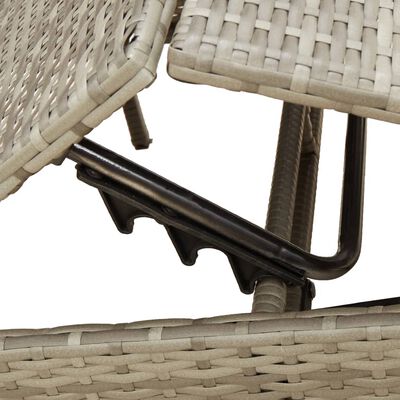 vidaXL Lettini Prendisole 2 pz con Cuscini Grigio in Polyrattan