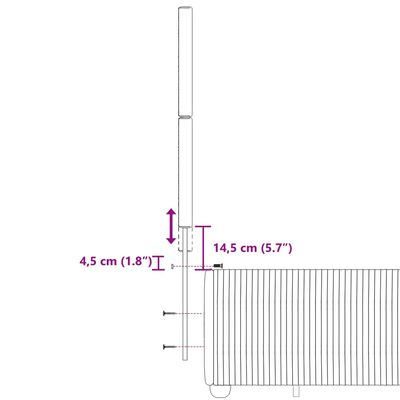 vidaXL Giroletto a Molle con Materasso Crema 100x200 cm in Tessuto