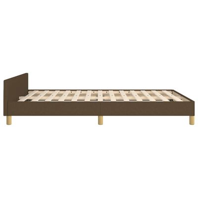 vidaXL Giroletto senza Materasso Marrone Scuro 140x190 cm Tessuto