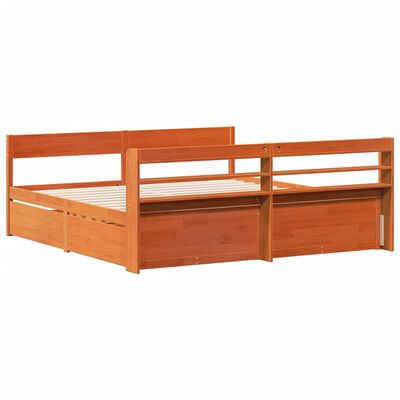 vidaXL Letto senza Materasso Marrone Cera 200x200 cm in Legno di Pino