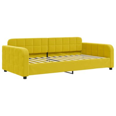 vidaXL Divano Letto con Materasso Giallo 100x200 cm in Velluto