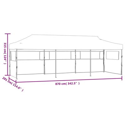 vidaXL Tenda Pieghevole Pop-Up con 5 Pareti Laterali 3x9 m Bianca