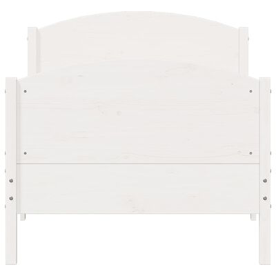 vidaXL Letto senza Materasso Bianco 90x200 cm Legno Massello di Pino