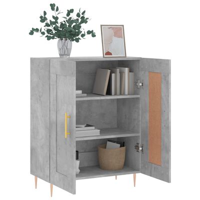 vidaXL Credenza Grigio Cemento 69,5x34x90 cm in Legno Multistrato