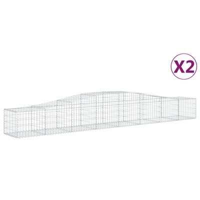 vidaXL Cesti Gabbioni ad Arco 2 pz 400x50x40/60 cm Ferro Zincato