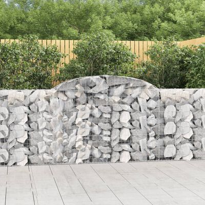 vidaXL Cesti Gabbioni ad Arco 13 pz 300x30x100/120 cm Ferro Zincato