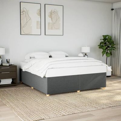 vidaXL Giroletto senza Materasso Grigio Scuro 200x200 cm Tessuto