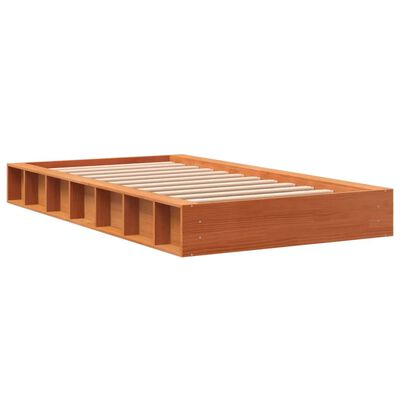 vidaXL Letto senza Materasso Marrone Cera 75x190 cm in Legno di Pino