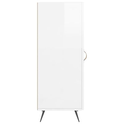 vidaXL Credenza Bianco Lucido 34,5x34x90 cm in Legno Multistrato