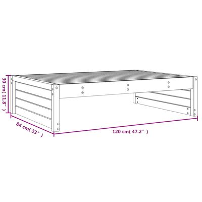 vidaXL Poggiapiedi Giardino Marrone Ambra 120x80cm Legno Massello Pino