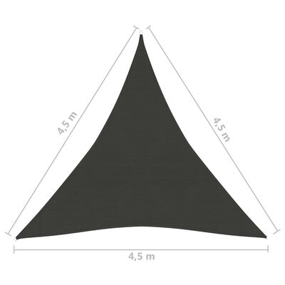 vidaXL Vela Parasole 160 g/m² Antracite 4,5x4,5x4,5 m in HDPE