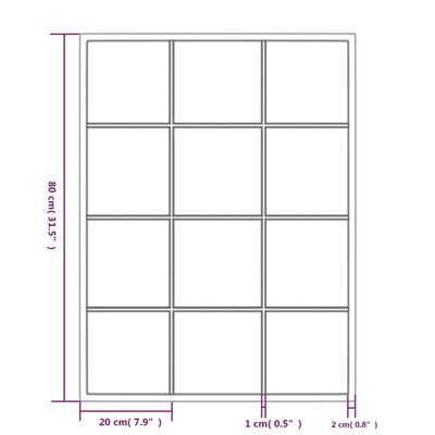 vidaXL Specchi a Parete 3 pz Neri 80x60 cm in Metallo