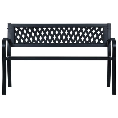 vidaXL Panchina da Giardino 125 cm Nera in Acciaio