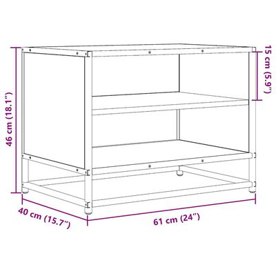 vidaXL Mobile Porta TV Nero 61x40x46 cm in Truciolato e Metallo