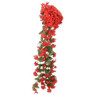 vidaXL Ghirlande Fiori Artificiali Natale 3 pz Rosso 85 cm