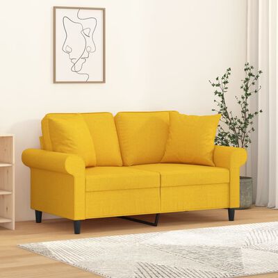 vidaXL Cuscini Decorativi 2 pz Giallo Chiaro 40x40 cm in Tessuto