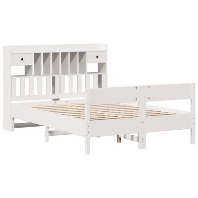 vidaXL Letto Libreria senza Materasso Bianco 120x190 cm Legno di Pino