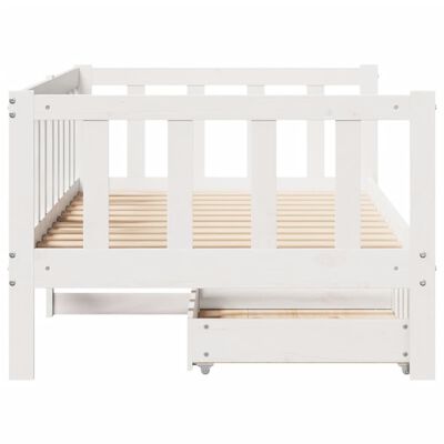 vidaXL Dormeuse con Cassetti Bianco 90x190 cm Legno Massello di Pino