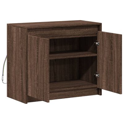 vidaXL Credenza con LED Rovere Marrone 72x34x61 cm Legno Multistrato