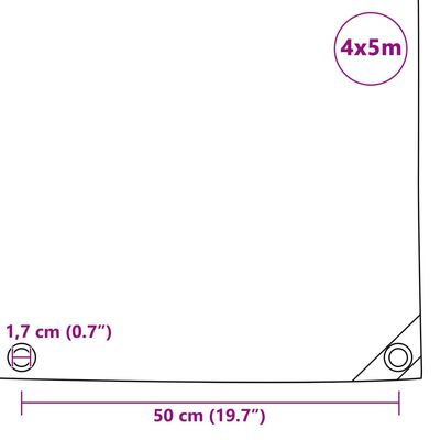 vidaXL Telone 650 g/m² 4x5 m Nero