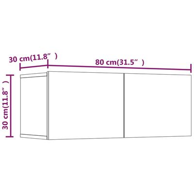 vidaXL Set Mobili Porta TV 4 pz Nero in Legno Multistrato