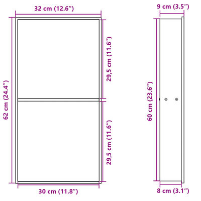 vidaXL Nicchia per Doccia Oro Spazzolato 32x62x9cm in Acciaio Inox