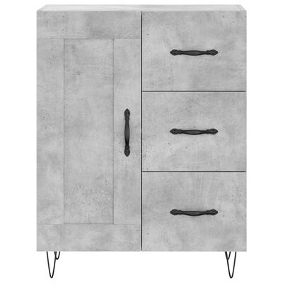 vidaXL Credenza Grigio Cemento 69,5x34x180 cm in Legno Multistrato