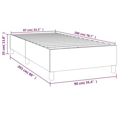 vidaXL Giroletto Grigio 90x200 cm in Similpelle