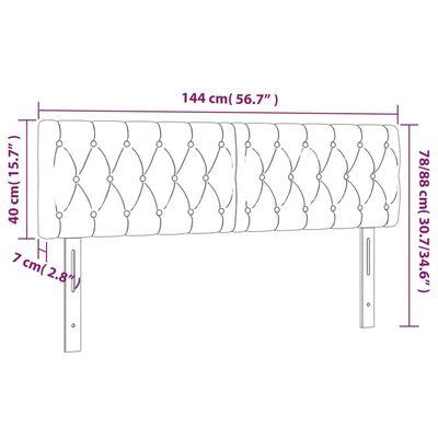 vidaXL Testiere 2 pz Nere 72x7x78/88 cm in Velluto