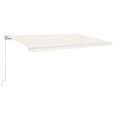 vidaXL Tenda da Sole Retrattile Manuale LED 500x350 cm Crema